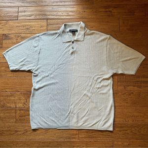 Murano Italia Knit Polo Cotton Acrylic Nylon Beige